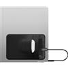 kwmobile Custodia Hard Disk Esterno Compatibile con SanDisk Portable SSD, Samsung T7, Crucial X8, HDD Cover - Case SSD 2 Tasche - Porta Accessori Elettronici - Tessuto Elastico - nero matt