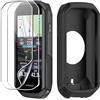 CAUHENYEE Cover per Garmin Edge 1050 con 2 pellicole protettive in TPU, GPS, computer da ciclismo, accessori proteggi schermo (Nero)