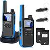 SOCOTRAN Walkie-Talkie Professionali Ricaricabili Lungo Raggio 5 Miglia Super Vibrazione, PMR 446 Senza Licenza 16 Canali, Walkie Talkies Con Auricolare Wireless Per Ciclismo Arrampicata (1 Coppia)