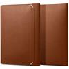 Spigen Valentinus Custodia per Laptop 15 15.6 16 pollici, Compatibile con MacBook Pro, Patta Magnetica Incorporata, Sleeve per Laptop in Pelle - Marrone