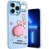 Yoedge Compatibile per Samsung Galaxy A13 4G Cover con 3D Cartone Carino Disegni 6,6, Custodia Protettiva Ultra Sottile in Silicone TPU Viola Antiurto Flessibile Bumper Case, Corgi 3