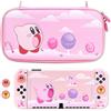 BelugaDesign Pacchetto Kirby | Cute Kawaii Anime Smash Pink Pastel White Carry Case Cover Thumb Grips | Set di accessori da viaggio protettivi | Compatibile con Nintendo Switch OLED (pacchetto OLED)