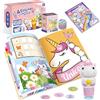 Fozcmisw Timbratore di Adesivi | Blocco attività 24 Pagine | 300 Adesivi| Giocattolo da Viaggio per Bambini a Partire da 3 4 5 6 Anni | Giocattolo Fidget per Lavoretti Artistici- Unicorno