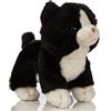 Uni-Toys - Gatto bambino (bianco e nero), in piedi - 13 cm (altezza) - Gattino peluche - peluche peluche peluche - HT-30306