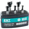 ENT 09055 Set da 5 pz. Fresa scanalature a T M5, M6, M8, M10 e M12, codolo 8 mm, in metallo duro, per viti esagonali con filettatura metrica, frese legno