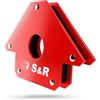 S&R Posizionatore Magnetico 125mm a Squadretta. Magnete Calamita per Saldatura supporto ad angolo 125mm. Rossa.