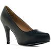 Andrés Machado - Eleganti décolleté per Donna e Ragazza con Tacco di 9,0 cm - AM293 - Scarpe Alte/Tacchi Alti - con Plateau e Punta Rotonda - Nero, dalla Taglia EU 35