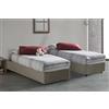 Talamo Italia Letto Singolo Diletta, Letto Contenitore con Rivestimento in Ecopelle, 100% Made in Italy, Apertura Laterale, Adatto per Materasso Cm 80x190, Tortora
