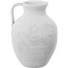 DRW Vaso da tavolo con manico in ceramica bianco e grigio rustico 22x22x33 cm