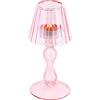 Gurfuy Portacandele votivo in vetro rosa - Portacandele in vetro a forma di uragano, portacandele decorativo a forma di lampada, per tavolo, matrimoni, cene, feste, festival, davanzale (rosa)