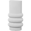 DRW Vaso da tavolo in Ceramica Arena Rustica Bianco 16x16x30 cm