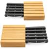 GOURDBRO 2pcs Inserto Portacoltelli da Cassetto in Bambù, Porta Posate Cucina Cassetto per 10 Coltelli, Porta Utensili per Cassetto, Cassetto Ceppo Coltelli da Cucina, Blocco Portacoltelli da Cucina Vuoto