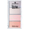 Essence Glow highlighter Palette n. 02 like you can not stop laughing Contenuto: 30 g highlighter palette mit vier zarten leicht zu verblendenden Farben. Highlighter