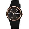 GBB Orologio analogico da donna, semplice, al quarzo, con cinturino in silicone, quadrante grande, impermeabile, sportivo, alla moda, casual, per giovani donne e ragazze, Nero , Cinturino