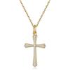 GAVU Collana Acciaio Inossidabile da Donna con Ciondolo Croce Cristiana, Collana Oro Donna 18K con Crocifisso, Regalo Comunione e Cresima