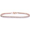 Remo Gammella Bracciale Uomo Donna Tennis Argento 925 con Zirconi - Dimensioni 2 mm - Misura regolabile da 17 a 20 cm - Colore a scelta (Oro Rosa - Zirconi Bianchi)