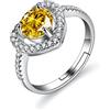 Bellitia Jewelry Anello Regolabile Donna Cuore in Argento Sterling 925, Anello con Pietra Zirconia Cubica, Regalo per Donne e Ragazze