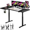 Shally Dogan Scrivania Motorizzata Elettrica Alzabile, Tavolo Regolabile in Altezza Ergonomico, Standing Desk, Gancio Cuffie, Ideale Ufficio e Casa Uso In Piedi o Seduto (Nero, 160 x 75 x 72-117 cm)