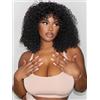 Zealady Parrucca Donna, Parrucca Donna Capelli Veri Umani Reali, Parrucca Bob Corto Con Frangia Per Donne Bianche Nere, Parrucca Caschetto Nero 14 Pollici, Human Hair Wigs (1B)