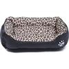 Gsice Cuccia rettangolare per cani, lavabile, per cani di taglia piccola, media e grande, stampa leopardata, taglia XL