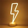 eaaerr Neon segni della luce LED segni al neon fulmine lampade Decor batteria/USB alimentato Night Lights con piedistallo luce per Natale, festa di compleanno, soggiorno, camera da letto, tavolo per bambini