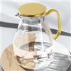 DUJUST Caraffa per Acqua con Coperchio in Acciaio Inossidabile [2 L],Brocca in Vetro con Maniglia di Disegno del Diamante, Decorazione per la Stanza, Caraffa in Vetro per Acqua ad Alta Durata