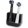 Qikfresh - Supporto per 2 testine di ricambio - Compatibile con Oral-B, iO, Philips Sonicare, Waterpik, Fairywill - In silicone alimentare (Nero)