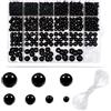 TOAOB THE ONE AND ONLY BABY TOAOB 1400 Pezzi Perle per Braccialetti Nero Perle ABS Rotonde Decorative Perla per Bigiotteria Collane Artigianato Creazione Gioielli Fai Da Te 3mm a 14mm