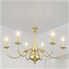 QAREHL Lampadario Oro Classico Lampadario a Sospensione, E14 Lampadario Vintage 6 Luci Lampadario Industriale per Soggiorno Cucina Camera da Letto Sala da Pranzo