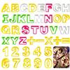 ilauke Lettera Pate a Zucchero, ilauke 41 pz alfabeto numero taglierine per biscotti e lettere di timbro, in plastica, per bambini, 3D, stampo per lettere e biscotti per torta, messaggio, fondente,
