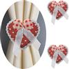 GIRASOLE HOME® Fermatenda Magnetico in Stoffa a Forma di Cuore Imbottito con Fiocco 2 Pezzi (Rosso)