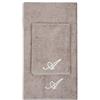 VANITA' DI RASO Set asciugamani con iniziale ricamata asciugamano viso asciugamano ospite bagno con iniziali ricamate Made in Italy morbidi assorbenti soffici resistenti TORTORA RICAMO PANNA LETTERA A