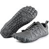 FREE SOLDIER AICALL Barefoot Shoes Uomo Trekking Trail Running Scarpe Acqua Barefoot Scarpe da Palestra Traspiranti Scarpe da Scoglio Punta Larga e Suola a Goccia Zero Scarpe da Immersione Uomo(Grigio,44 EU)