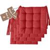 Il Tuo Artigiano Design Set 4 o 6 Cuscini per Sedie da Cucina Made in Italy - Cuscini Sedie Cucina set da 6 40x40 cm spessore 6 cm - Imbottiture in Spugna e morbido acrilico (4, Rosso)