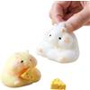 Viojrlly 2Pcs Cartoon Hamster Squeeze Toys, Giocattoli antistress in silicone ecologico, gadget morbidi, giocattoli sensoriali, regali per bambini di età superiore ai 6 anni (criceto)