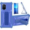 bojioderf Custodia per Oneplus 8T Cover Custodia Case Ibrida [con Protezione dello Schermo in Vetro temperato] [Supporto Magnetico Pieghevole] [Resistente alle Impronte digitali Smerigliato] Blu