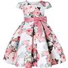 Generic Bambino Fiori Stampe Fiori Maniche Corte Da Spiaggia Spalline Vestito Da Principessa Abbigliamento Donna Mini Gonna, Colore: rosa., 8 anni