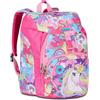 PRESTIGE & DELUXE Zaino Scuola Sj Gang Unibraid Uncorno monoscomparto per bambino By Seven + 7 penne a scatto e portachiave pailettes e penna sirena