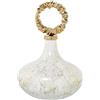 DRW Vaso in vetro con coperchio fisso in alluminio dorato 32x32x45 cm