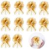 VIDSTW 10 Pezzi Coccarde Matrimonio, Fiocchi per Auto Matrimonio, 17 CM Fiocco Regalo, Facile da Usare, per Confezioni Regalo, Decorazioni per Tavole Nuziali, Decorazioni Floreali (Oro)