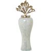 DRW Vaso in vetro con coperchio fisso in alluminio dorato 29x23x76 cm