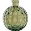 DRW Vaso da tavolo in vetro verde 16x16x18 cm