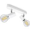 KYOTECH Lampada da soffitto Orientabili, con 2 faretti orientabili, adatta per 2 lampadine E27 non incluse max 61W, plafoniera per cucina, lampadario stile industriale (bianco,alluminio)