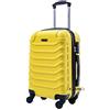 R.Leone Valigia EasyJet 45x36x20 cm Trolley Bagaglio a mano in ABS 4 Ruote (Giallo, 2026 Valigia 50x33x19,5 cm)