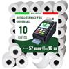 Maya Home & Garden Confezione da 10 Rotoli di Carta Termica POS 57x16mt - Rotoli POS di alta qualità compatibili con tutti i dispositivi 57x35x12 - Rotolini carta POS BPA free