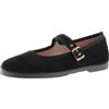 victoria Ballerine Gong Fu Velluto & Bordo Abbinato & Fibbia 1080111 per Donna Negro 37