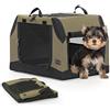 Petsfit Trasportino per Cani Auto, Kennel Cane piccolo Auto Design Inclinato Adatto per Il Sedile Posteriore e Il Bagagliaio, Gabbia per Cani da Auto, con Telaio in Tubo di Acciaio