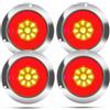 Biqing Rear Light Red Rotondo Fanali Posteriori Rimorchio Rosso Ambra,4 inch 12V/24V Fanale Posteriore Freno Segnale di Girata Riflettore Luce Fanali Posteriori LED per Camion Caravan Van Trattore