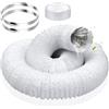 Erzekrim Tubo di scarico Ø 125/127 mm in alluminio, 3 m, PVC, 2 fascette stringitubo in acciaio inox per condizionatori d'aria, ventilatore, asciugatrice