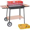 FILCASALINGHI Barbecue a Carbonella Carbone BBQ da Giardino Esterno in Acciaio 63x43 cm / 88h cm con Ruote - 860 Excelsior